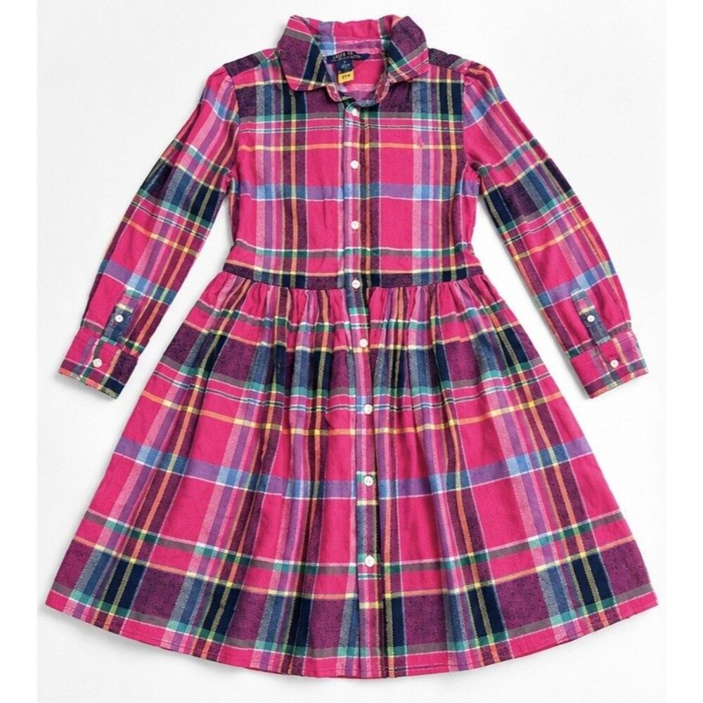Polo Ralph Lauren Andover pink Flannel Dress. Size 5